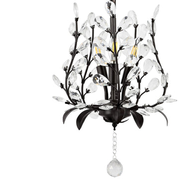 Diantha 28.5" 7-Light Contemporary Bohemian Iron/Acrylic LED Pendant - JONATHAN Y